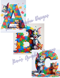 Autism Awareness Templates, Letters And Numbers