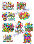 Autism Awareness Templates, Letters And Numbers