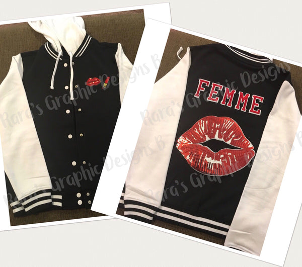 FEMME Sequin Letterman Jacket