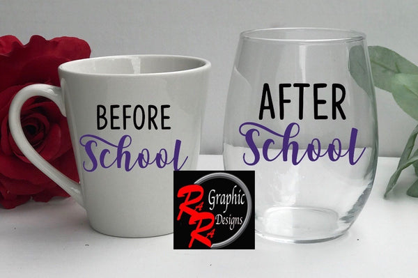 Before School / After School Teacher Glass & Mug Set
